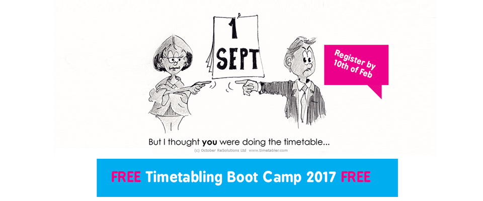 FREE 2017 Timetabling Boot Camp